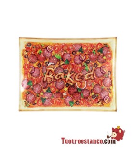 Plateau en verre pizza 16x12 cm