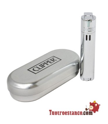 Clipper Jet Flame Silver Metal + clipper Case