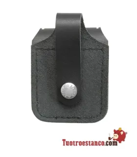 Caixa de pele preta Zippo