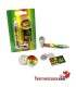 8,5 cm Rasta-Pfeife + Grinder + Gitter