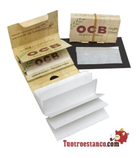 Papel OCB Orgánico Doble Ventana de 70 mm + filtros de cartón