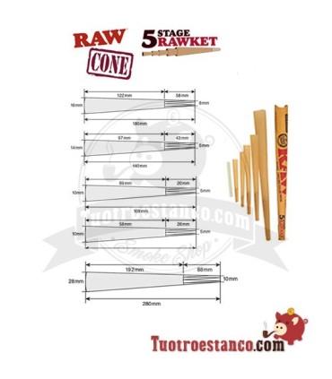 Raw Rawket Cones 5 Eenheden