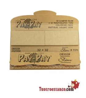 Pay-pay Origin Slim Paper + tips 110 mm - 24 boekjes