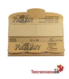 Papier Origin Slim Pay-pay + embouts 110 mm - 24 livrets