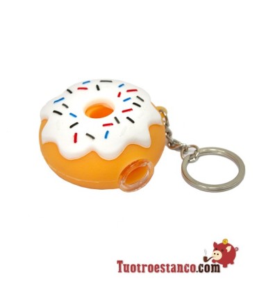 2,5 cm Siliconen Pijp Donuts Sleutelhanger
