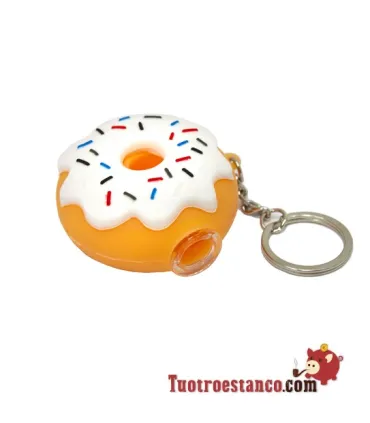 2,5 cm Siliconen Pijp Donuts Sleutelhanger