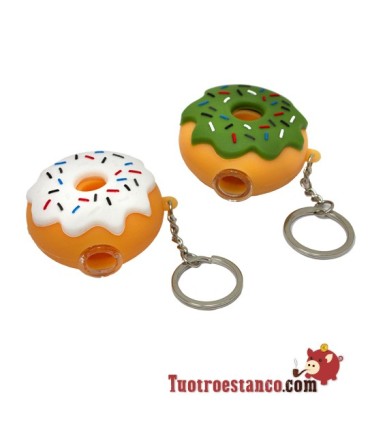 2,5 cm Siliconen Pijp Donuts Sleutelhanger