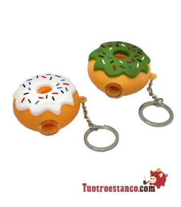 2,5 cm Siliconen Pijp Donuts Sleutelhanger