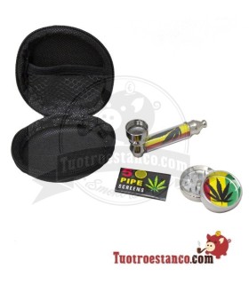 Tubo de vidro com caixa protetora + grelhas + moedor