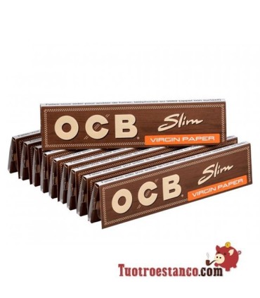 Papel OCB Virgin Slim de 110 mm, 50 libritos