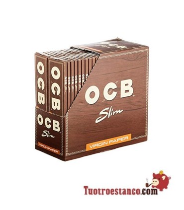 Papel OCB Virgin Slim de 110 mm, 50 libritos