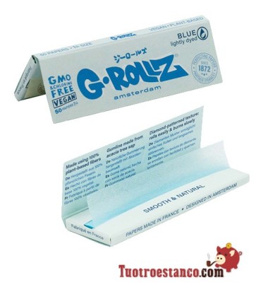 Papier G-Rollz légèrement teint BLEU 78mm