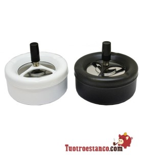 Cenicero Push Champ Blanco y negro
