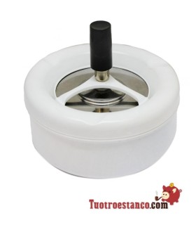 Cenicero Push Champ Blanco y negro