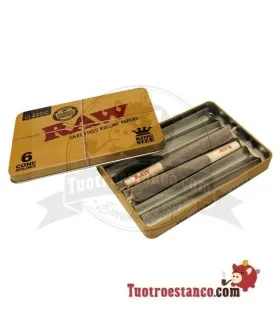 Caja metal Raw para 6 conos King Size