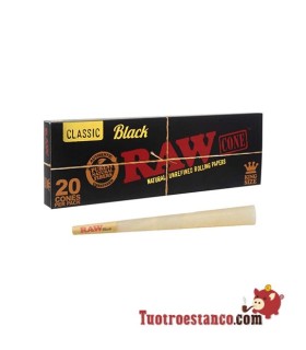 20u King Size Black Raw Cones