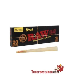 Cônes Raw noirs King Size 20u