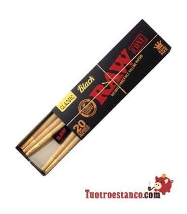 20u King Size Preto Raw Cones