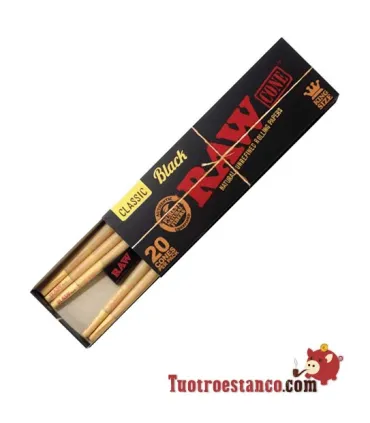 Conos Raw Black de 20u King Size