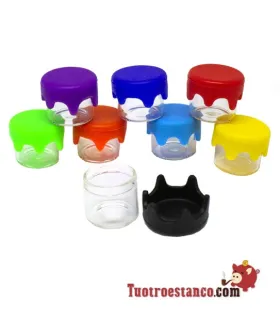 Mini bocal en verre avec fermeture en silicone, 3 ml