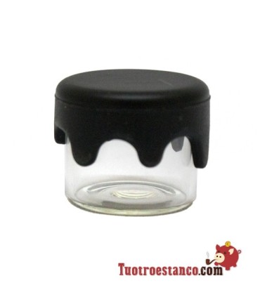 Mini glazen pot met siliconen sluiting 3 ml