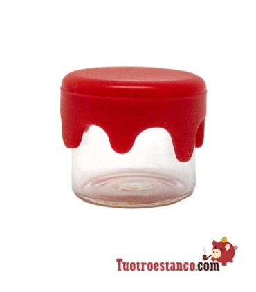 Mini glazen pot met siliconen sluiting 3 ml