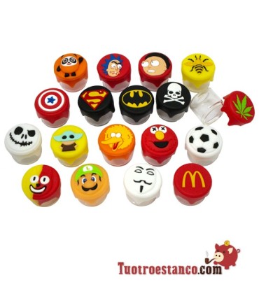 Mini Glass Jar with DECORATED Silicone Lid 3ml