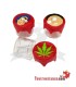 Mini-Glasgefäß mit DEKORIERTEM Silikondeckel 3 ml