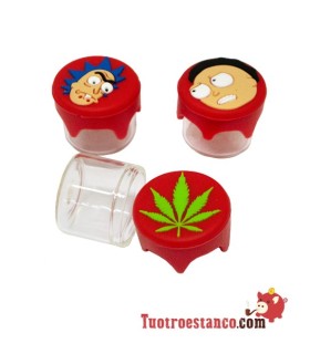 Mini Glass Jar with DECORATED Silicone Lid 3ml