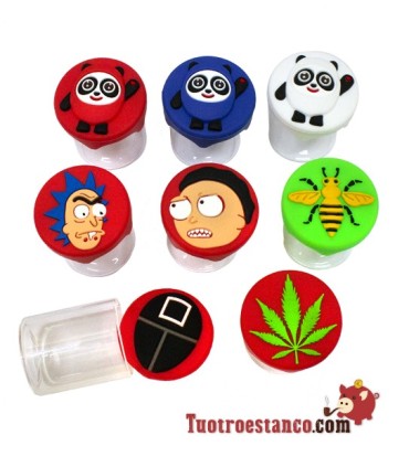 Barattolo in vetro con coperchio decorato in silicone 5 cm