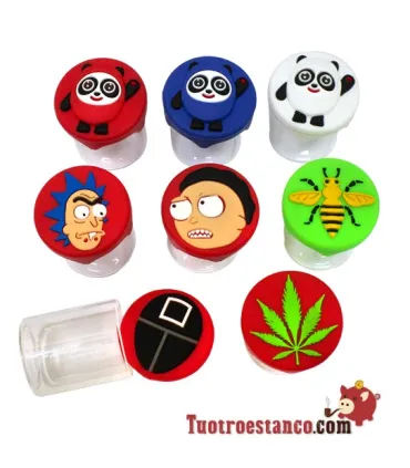 Bocal en verre avec couvercle en silicone décoré 5 cm