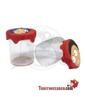 Barattolo di vetro con coperchio in silicone decorato 5 cm