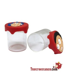 Glass jar with silicone decorated lid 5 cm