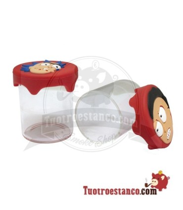 Pot en verre avec couvercle décoré en silicone 5 cm