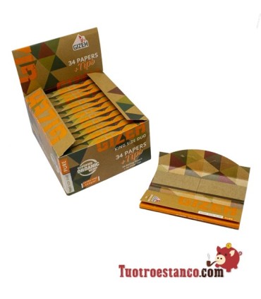 King Size Slim Papel Gizeh Orgânico 110mm + Dicas - 25 livretos