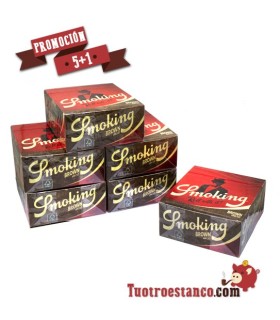King Size Braun Smoking Papier Aktion, 5 Koffer + 1 gratis