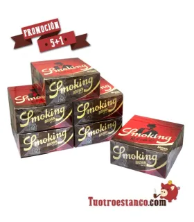 Werbung für braunes King Size Tuxedo-Papier, 5 Kisten + 1 kostenlos