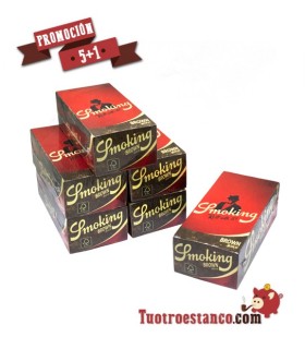Papier Smoking brun Promotion n ° 8, 5 étuis + 1 gratuit