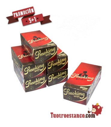 Promoción de Papel Smoking Marrón Nº 8, 5 Estuches + 1 Gratis