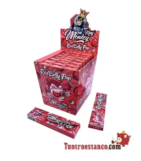 Monkey King Size Red Lolly Pop Paper Case + Filters - 24 booklets