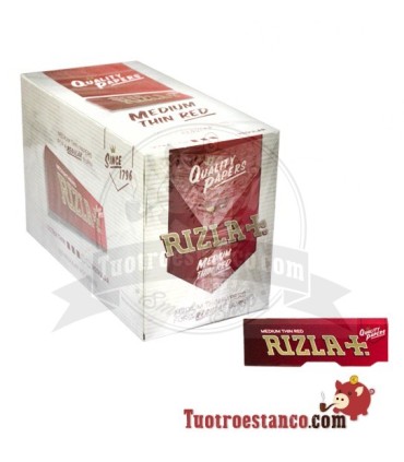 Papel Rizla + Rojo de 70 mm - 100 libritos