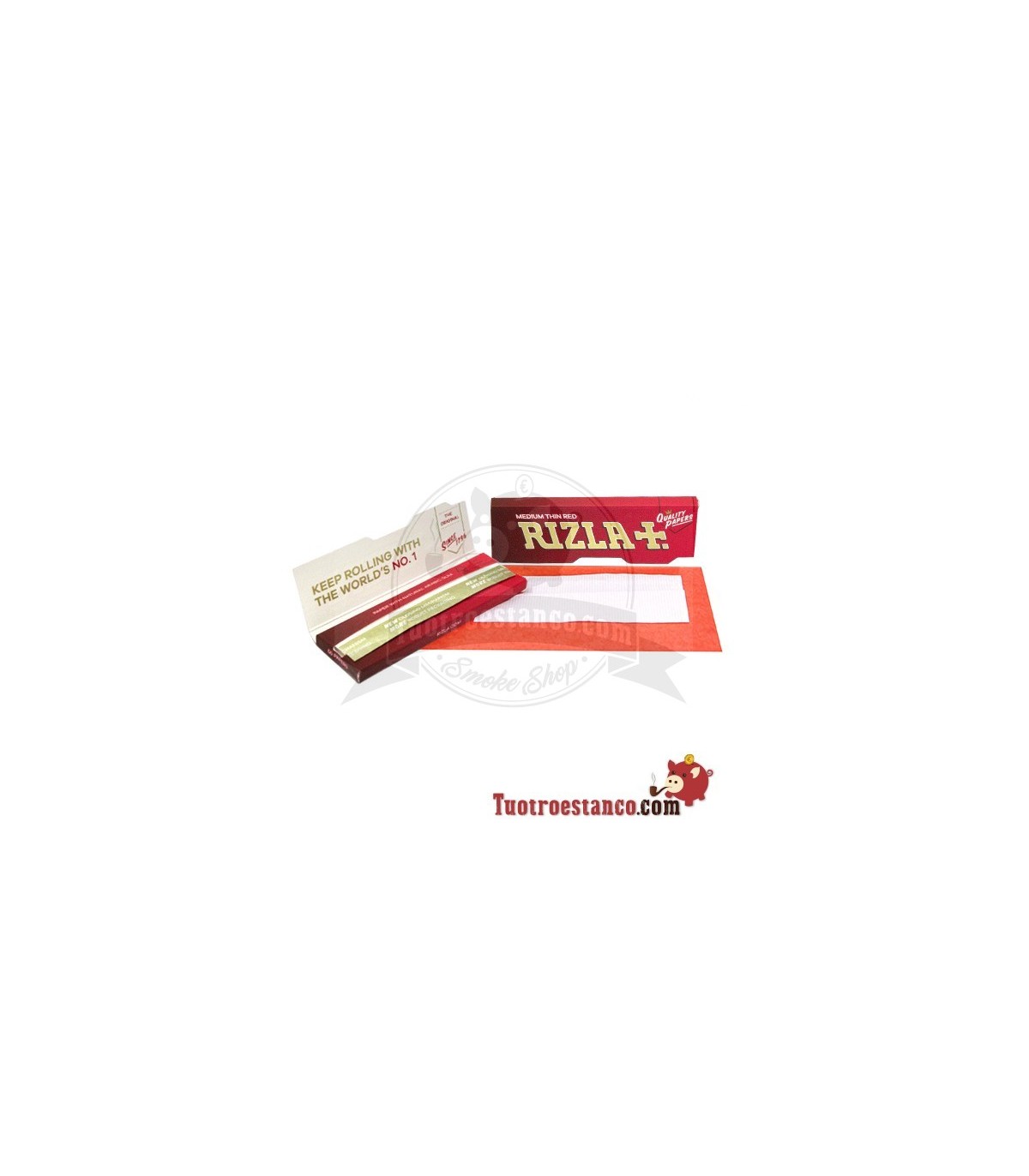 Cartine Lunghe Per Fumare Cartine Rizla Rosse Corte Singole Red - Box 100 Libretti Carrellino Con Ruote - Foto 4