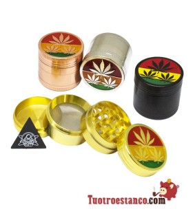 Meuleuse en métal Champ Leaf Rasta en 4 parties de 40 mm