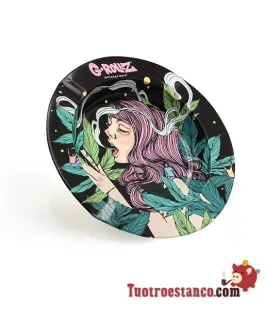 Aschenbecher Metall G-Rollz Mädchen Pink Weed