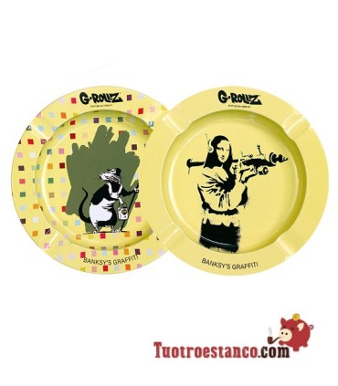 G-Rollz Cendrier en métal Rat & Lisa de Banksy