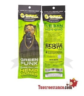 G-rollz Pets Rock 2 Papel de Cânhamo Pré-Enrolado Funk Verde