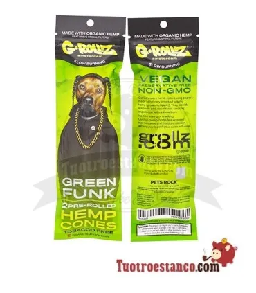 G-rollz Pets Rock 2 Green Funk Pre Rolled Hemp Paper