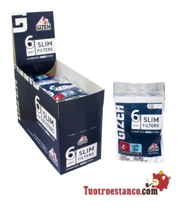 Étui à filtre Gizeh en carbone de 6 mm - 20 sacs