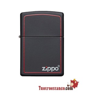 Zippo Negro Borde Rojo