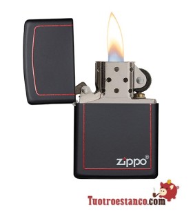 Zippo schwarz-roter Rand